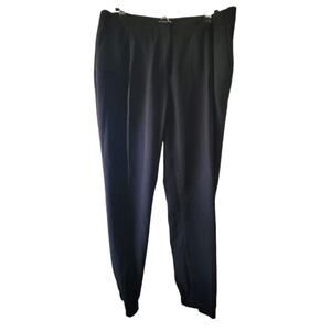 Size 8 black career pants, pockets, elastic jogger type cuff, Laundry by Shelli
